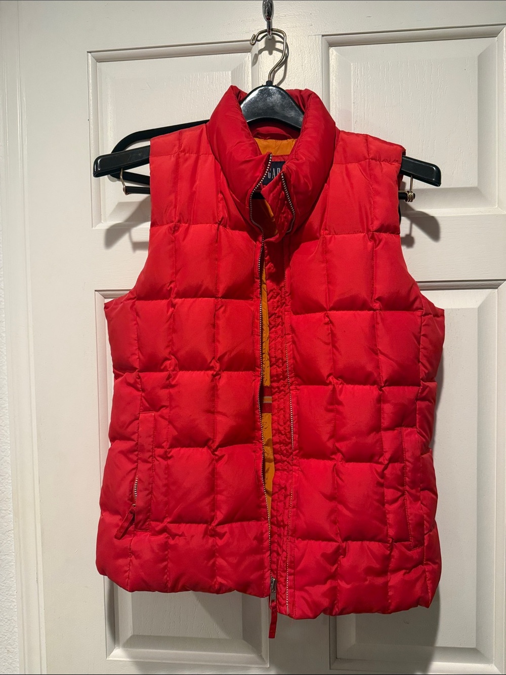 GAP Bright Red Quilted Down-filled Puffer Vest